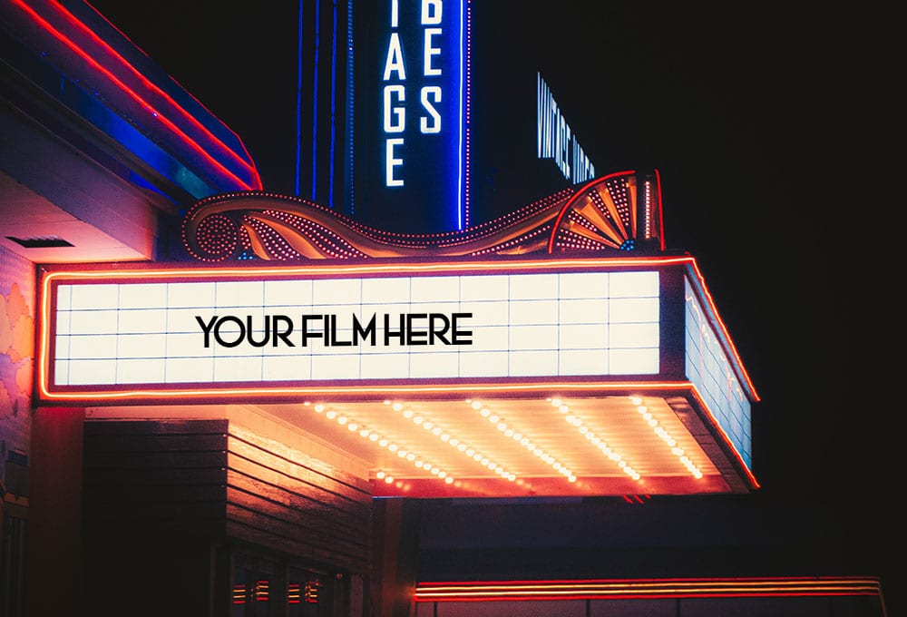 Neon cinema sign