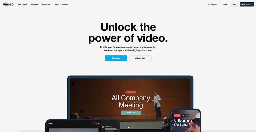 Vimeo video hosting