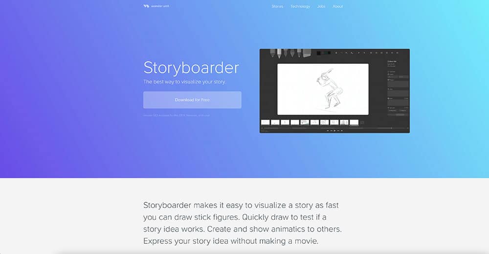 Storyboarder free storyboard software