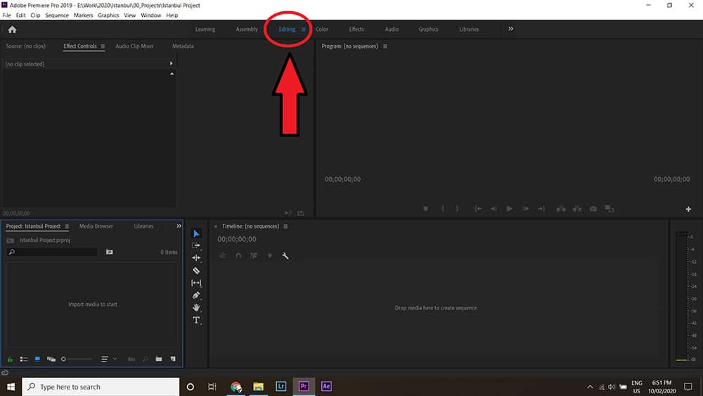 Editing workspace tab