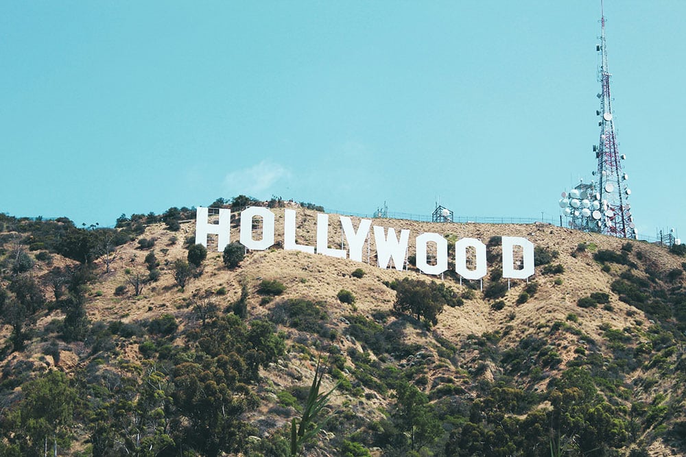 Hollywood sign with the surrounding hills