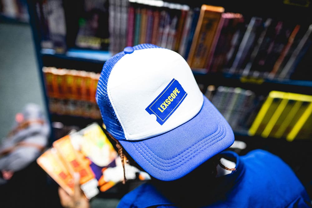 Man looking at dvd in rental store