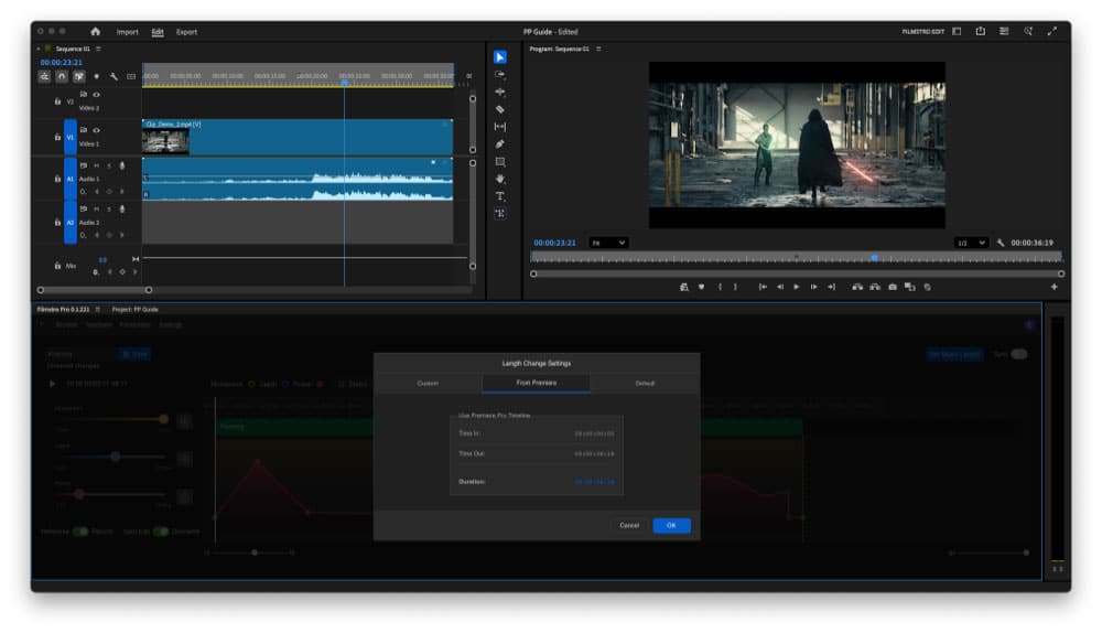 Filmstro music length settings