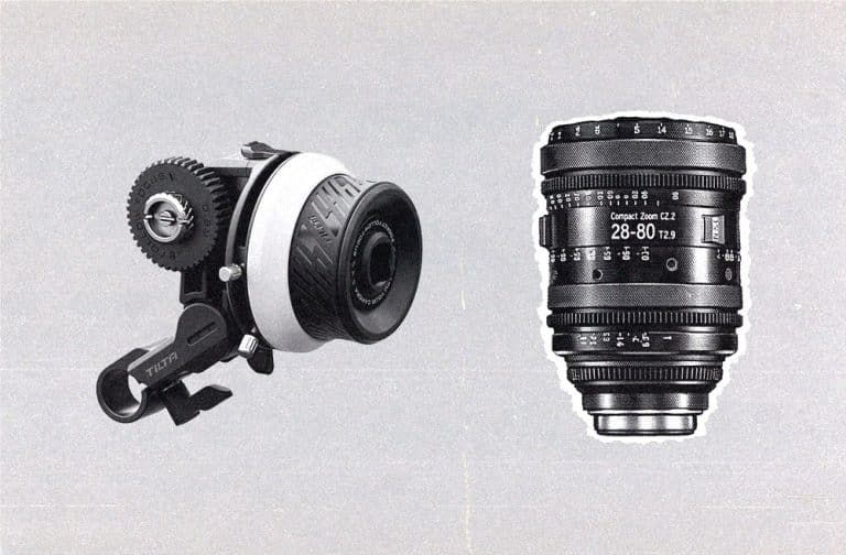 follow focus ring next to a cine lens illustration